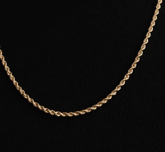 Cadenas de oro para hombre Oro 14k Torzal 2mm Gold Shield Necklaces