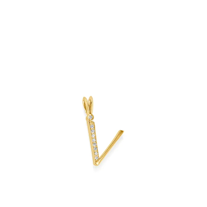 Initial V Diamond Medallion Pendant John Atencio Necklaces
