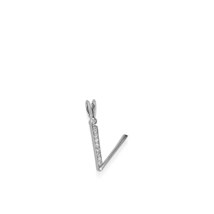 Initial V Diamond Medallion Pendant John Atencio Necklaces