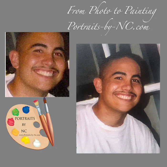 Portraits by NC Custom Oil Portrait Young Man Necklaces