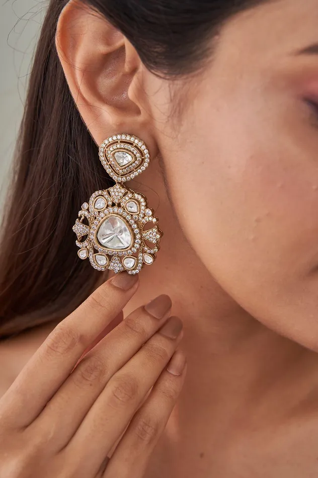 Attrangi Parineeti Polki Maangtika Earring Set Earrings