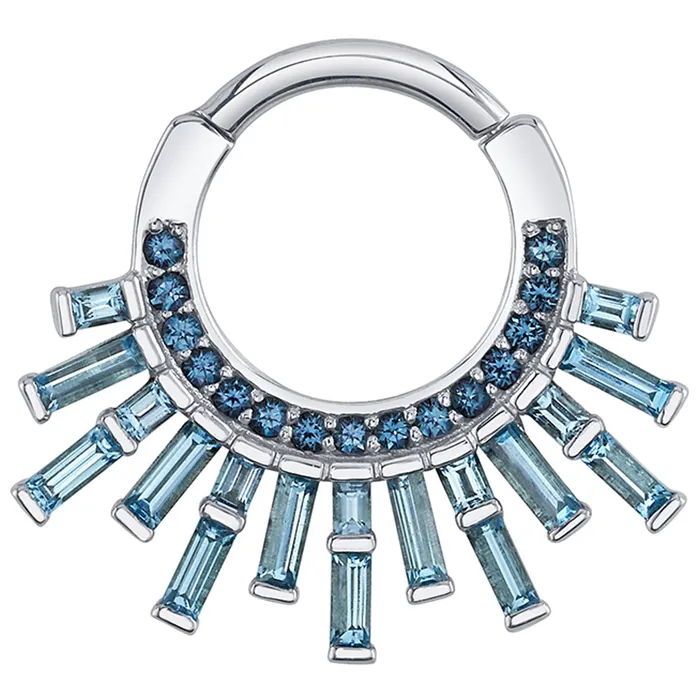Body Vision BVLA Rings Mountain Light Hinge Ring in Gold with Chatham Alexandrite Swiss Blue Topaz Body Vision BVLA Rings Mountain Light Hinge Ring in Gold with Chatham Alexandrite Swiss Blue Topaz