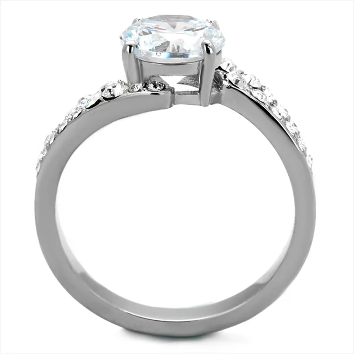 CJE2040 Brilliant Round CZ Engagement Ring Green Rings CJE2040 Brilliant Round CZ Engagement Ring Green Rings
