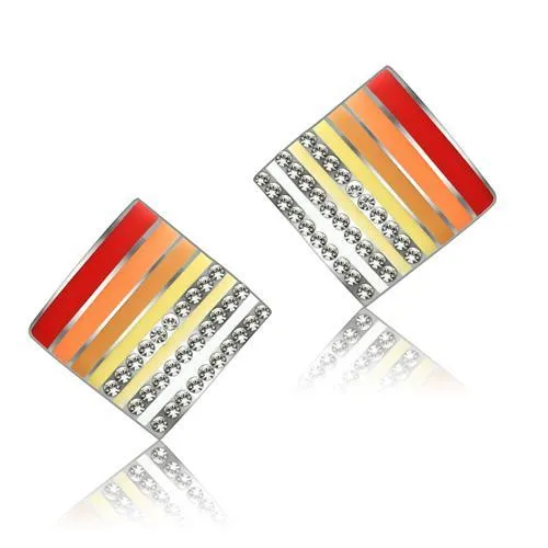 Earrings CJ622S Wholesale Warm Crystal Stainless Steel Earrings Green