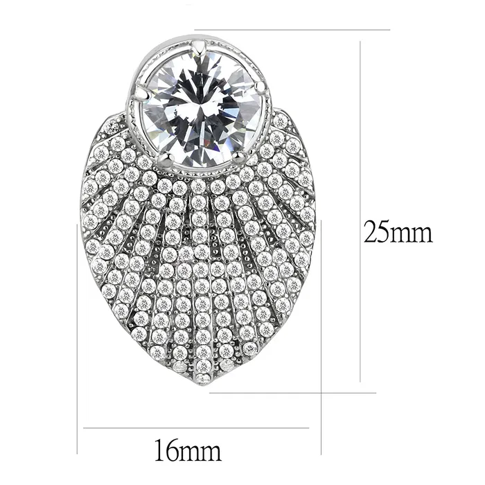 Earrings Green CJ331 Wholesale Womens Stainless Steel AAA Grade CZ Clear Earrings