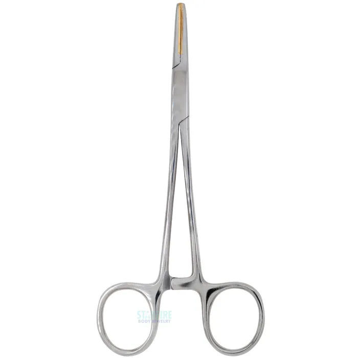 Industrial Strength Needles Earrings Brass Straight Hemostat without Teeth