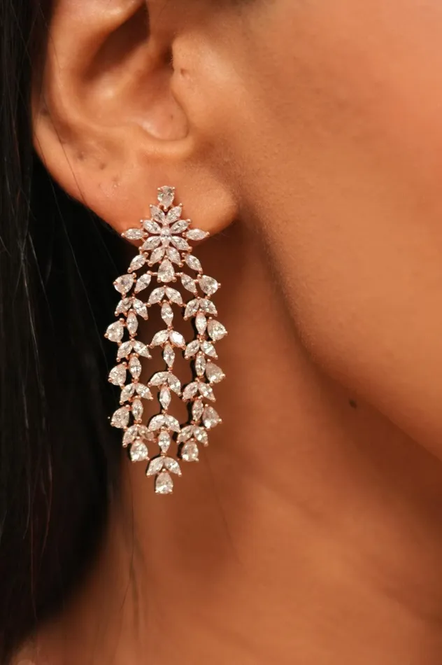 Necklaces Attrangi Isabella Three Layer Diamond Necklace Set Necklaces Attrangi Isabella Three Layer Diamond Necklace Set