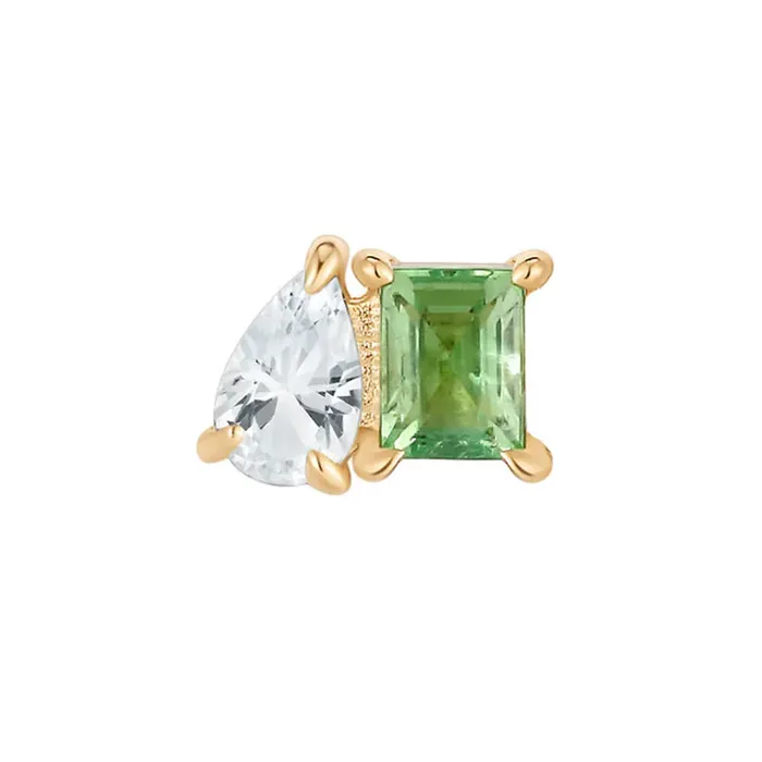 Necklaces Ember Body Jewelry threadless Side Piece End in Gold with Tsavorite White Sapphire