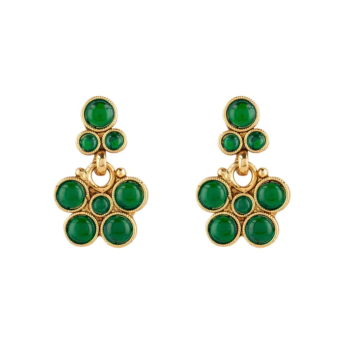 Necklaces Teejh Teejh Mohona Green Gold Necklace Set