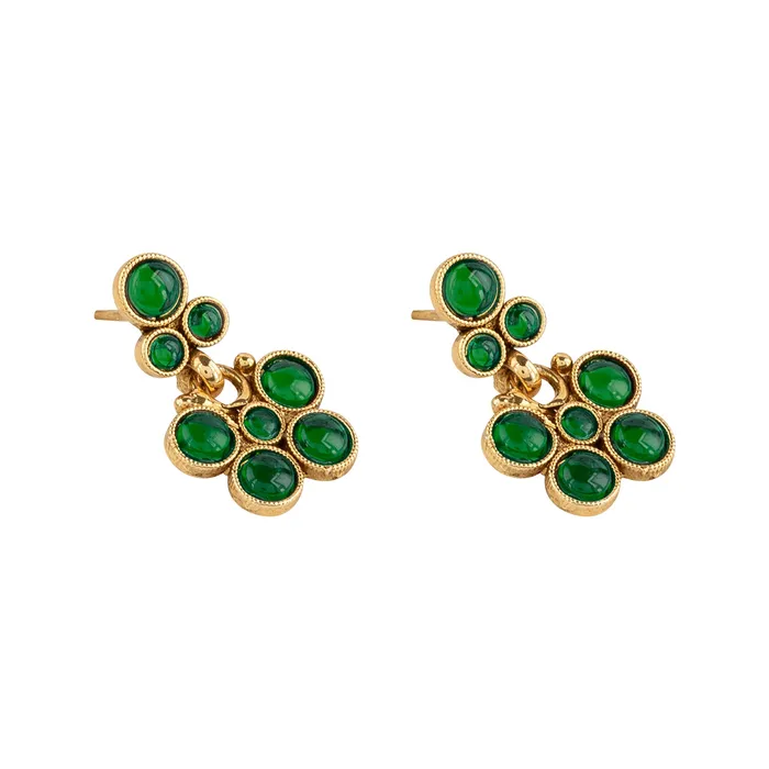 Necklaces Teejh Teejh Mohona Green Gold Necklace Set