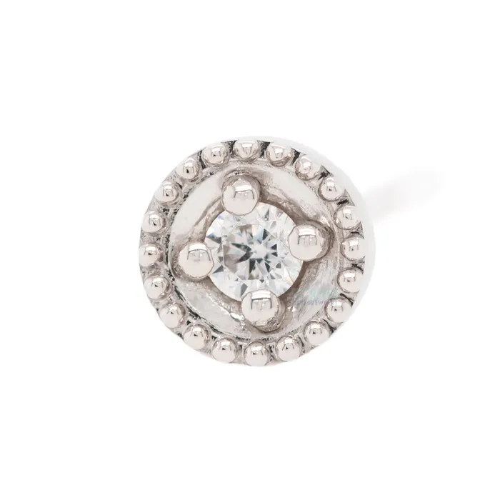 Round Harlequin Nostril Screw in Gold with White CZ Body Vision BVLA Rings