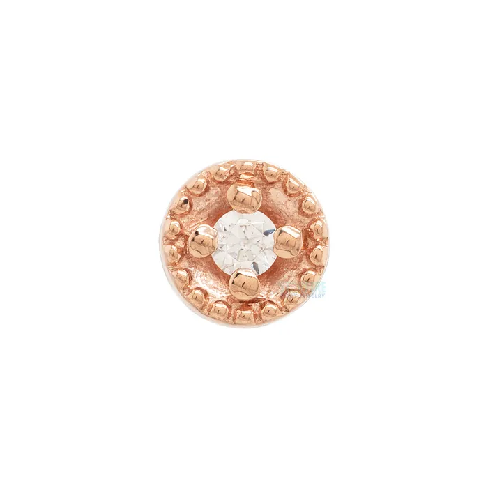 Round Harlequin Nostril Screw in Gold with White CZ Body Vision BVLA Rings