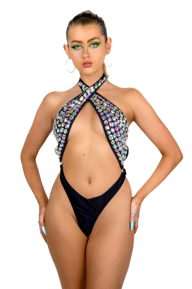 THE LUMI SHOP Earrings Midnight Chic Rhinestone Bodysuit