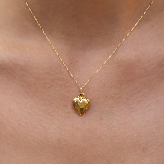 Vintage PreStyled Sets Italian Puffy Heart 18k Gold Charm