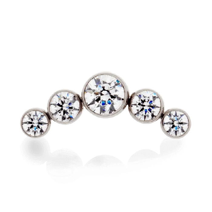 5 Gem Cluster Threaded Anatometal Rings