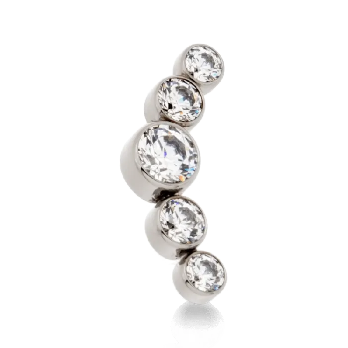 5 Gem Cluster Threaded Anatometal Rings