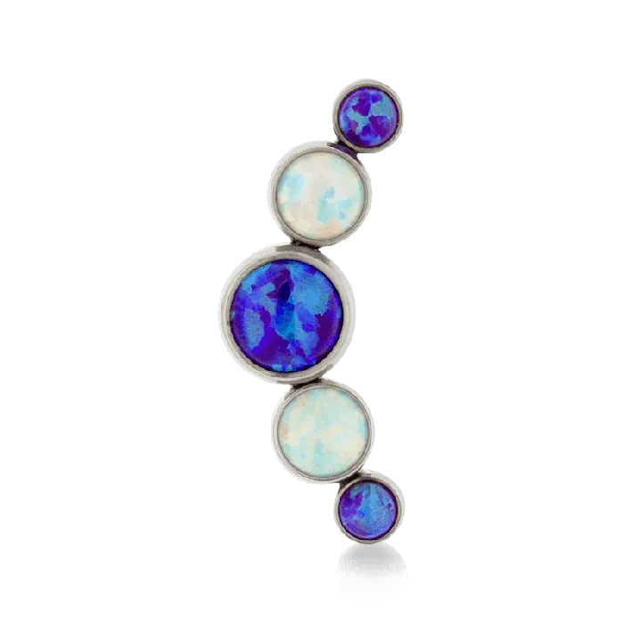 5 Gem Cluster Threaded Anatometal Rings