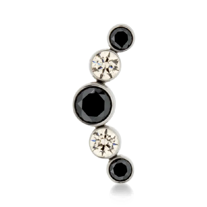 5 Gem Cluster Threaded Anatometal Rings