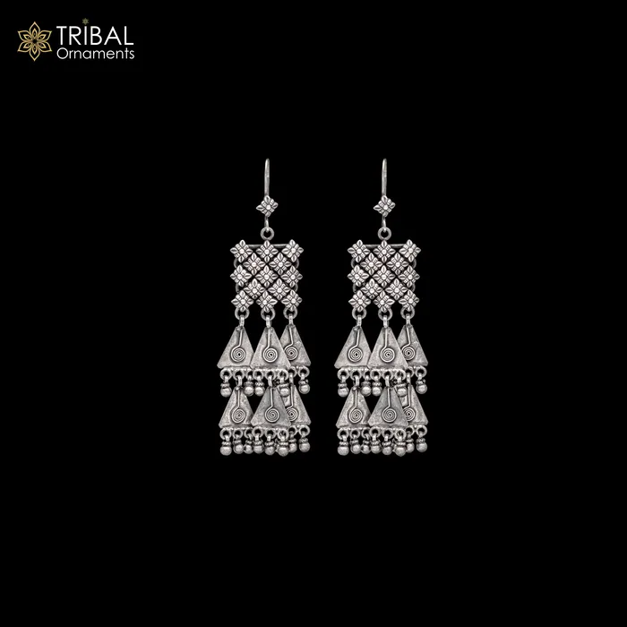 925 sterling silver ethnic choras design drop dangle earring banjara jewellery s1348 TRIBAL ORNAMENTS Earrings 925 sterling silver ethnic choras design drop dangle earring banjara jewellery s1348 TRIBAL ORNAMENTS Earrings
