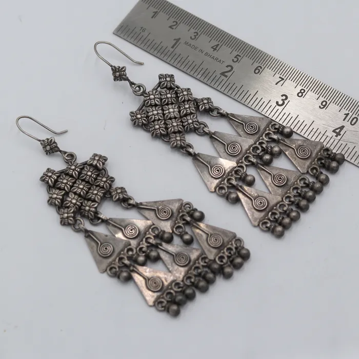 925 sterling silver ethnic choras design drop dangle earring banjara jewellery s1348 TRIBAL ORNAMENTS Earrings 925 sterling silver ethnic choras design drop dangle earring banjara jewellery s1348 TRIBAL ORNAMENTS Earrings
