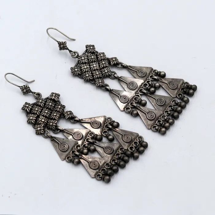 925 sterling silver ethnic choras design drop dangle earring banjara jewellery s1348 TRIBAL ORNAMENTS Earrings 925 sterling silver ethnic choras design drop dangle earring banjara jewellery s1348 TRIBAL ORNAMENTS Earrings