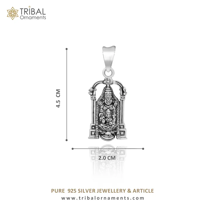 925 sterling silver vintage stylish Hindu idol tirupati balaji and Laxmi Pendant amazing design Krishna pendant gifting jewelry ssp1541 TRIBAL ORNAMENTS Necklaces