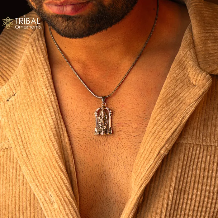 925 sterling silver vintage stylish Hindu idol tirupati balaji and Laxmi Pendant amazing design Krishna pendant gifting jewelry ssp1541 TRIBAL ORNAMENTS Necklaces