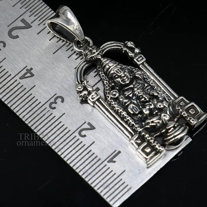 925 sterling silver vintage stylish Hindu idol tirupati balaji and Laxmi Pendant amazing design Krishna pendant gifting jewelry ssp1541 TRIBAL ORNAMENTS Necklaces