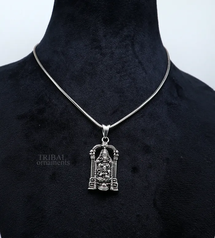 925 sterling silver vintage stylish Hindu idol tirupati balaji and Laxmi Pendant amazing design Krishna pendant gifting jewelry ssp1541 TRIBAL ORNAMENTS Necklaces
