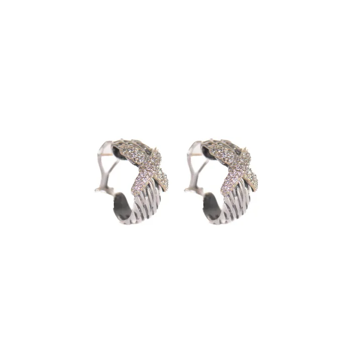 Earrings David Yurman PreOwned David Yurman Diamond Cable X Earrings