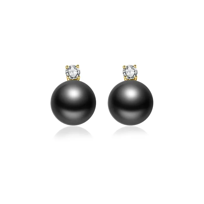 Earrings Pearly Lustre 18K Gold Tahitian Pearl Earrings KE00169
