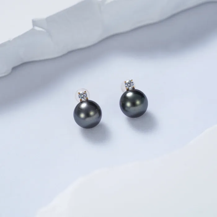 Earrings Pearly Lustre 18K Gold Tahitian Pearl Earrings KE00169