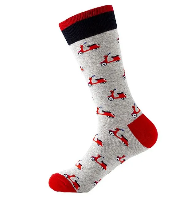Earrings SF766 Gray Red Scooter Socks POLLY