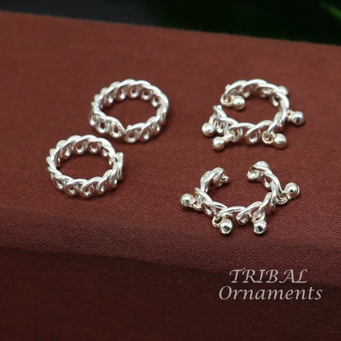 Earrings TRIBAL ORNAMENTS Baby Krishna Adjustable cuff kada and anklets pair small size Lord Krishna Laddu Gopala wrist and foot jewelry set best gifting nsk546