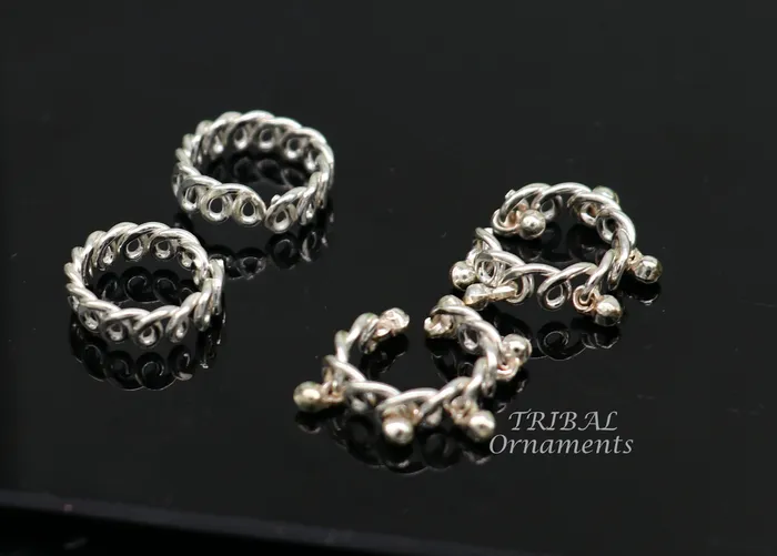 Earrings TRIBAL ORNAMENTS Baby Krishna Adjustable cuff kada and anklets pair small size Lord Krishna Laddu Gopala wrist and foot jewelry set best gifting nsk546