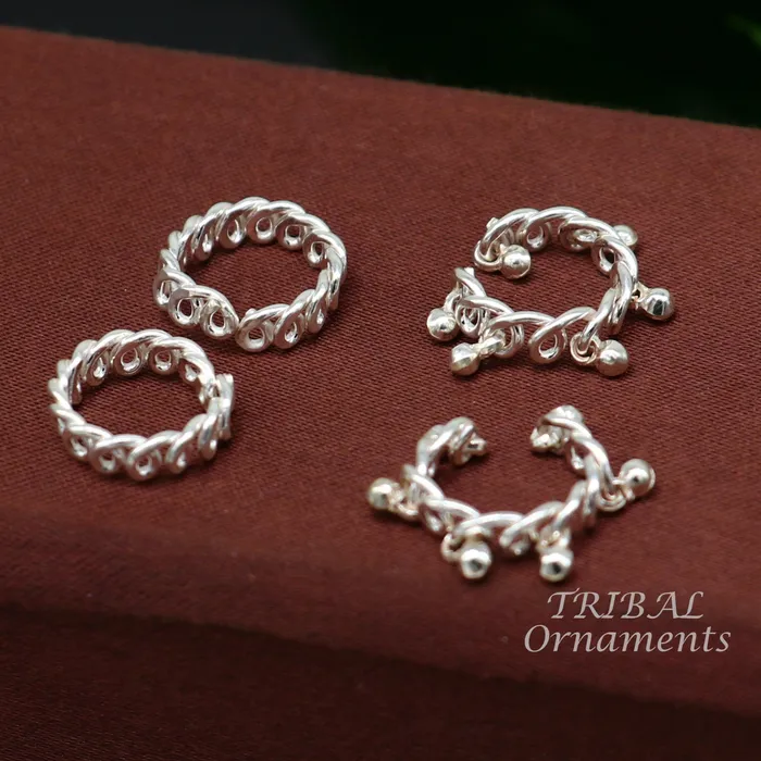 Earrings TRIBAL ORNAMENTS Baby Krishna Adjustable cuff kada and anklets pair small size Lord Krishna Laddu Gopala wrist and foot jewelry set best gifting nsk546