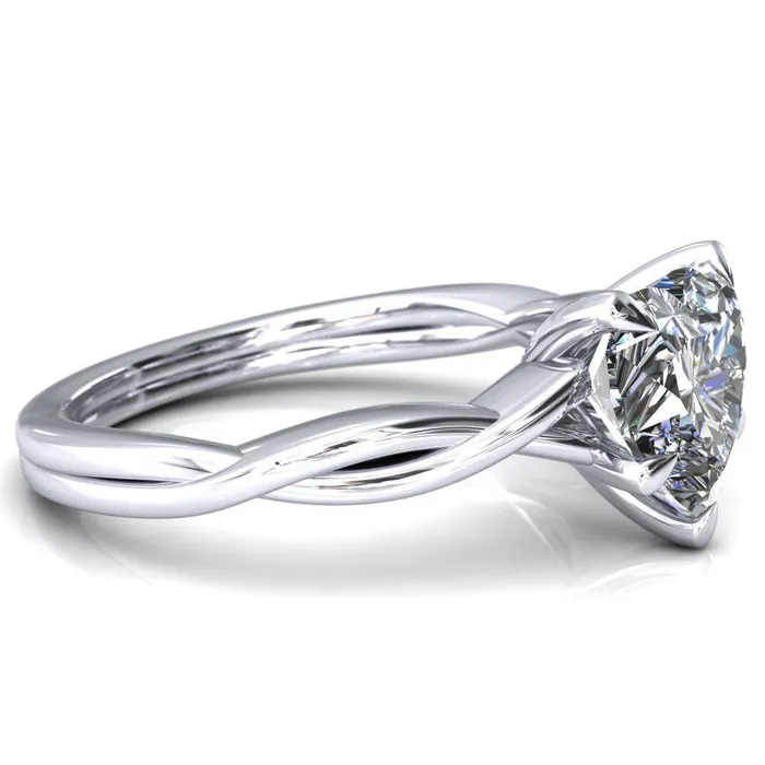 Fire Brilliance Rings Lucia Heart Moissanite 5 Claw Prong 12 Infinity Solitaire Ring Engagement Ring