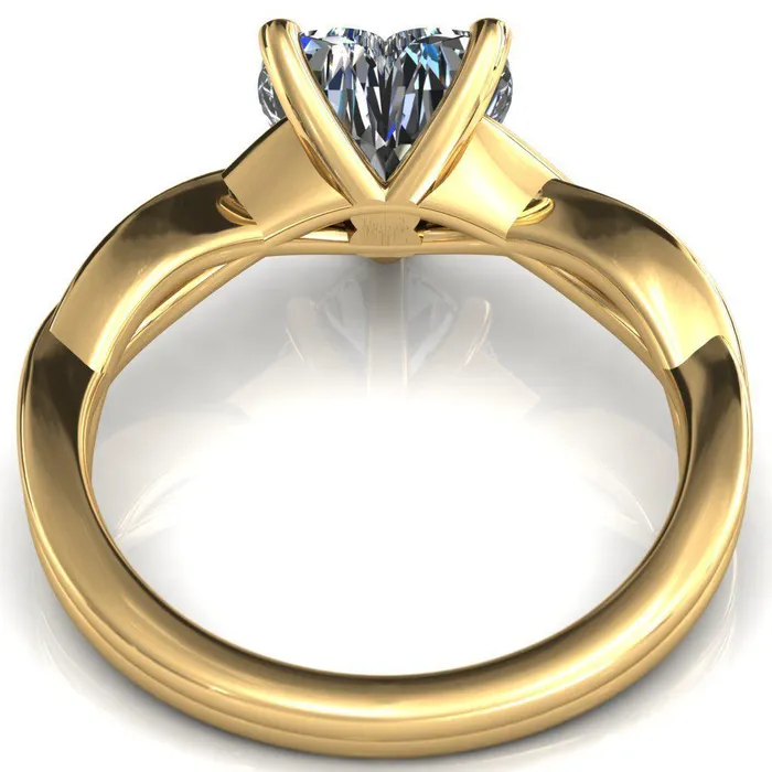 Fire Brilliance Rings Lucia Heart Moissanite 5 Claw Prong 12 Infinity Solitaire Ring Engagement Ring
