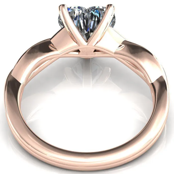 Fire Brilliance Rings Lucia Heart Moissanite 5 Claw Prong 12 Infinity Solitaire Ring Engagement Ring