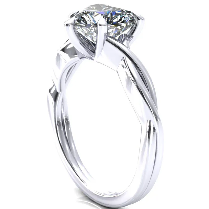 Fire Brilliance Rings Lucia Heart Moissanite 5 Claw Prong 12 Infinity Solitaire Ring Engagement Ring