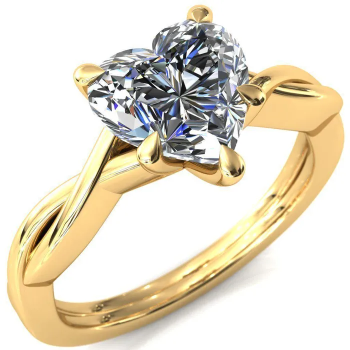 Fire Brilliance Rings Lucia Heart Moissanite 5 Claw Prong 12 Infinity Solitaire Ring Engagement Ring