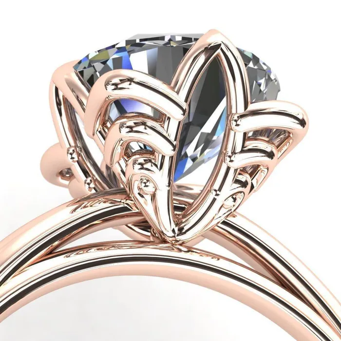 Fire Brilliance Rings Spring Shine Round Center Stone Engagement Ring