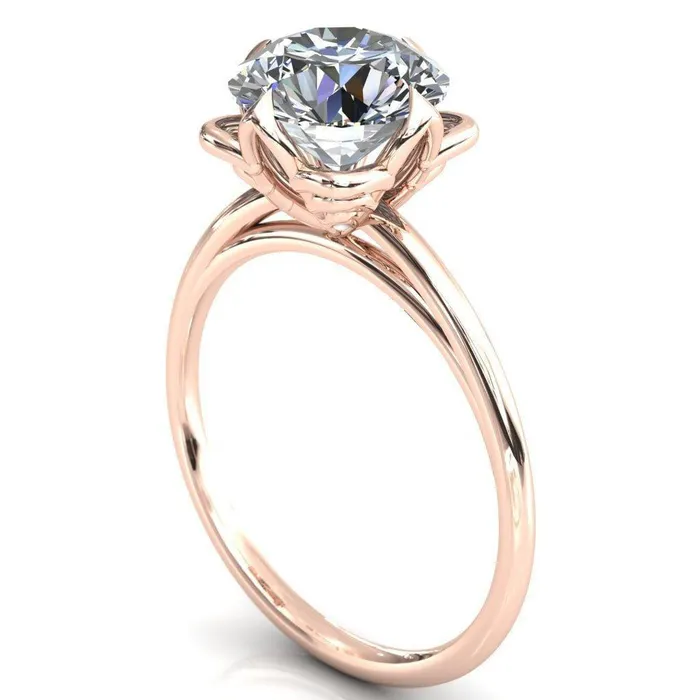 Fire Brilliance Rings Spring Shine Round Center Stone Engagement Ring
