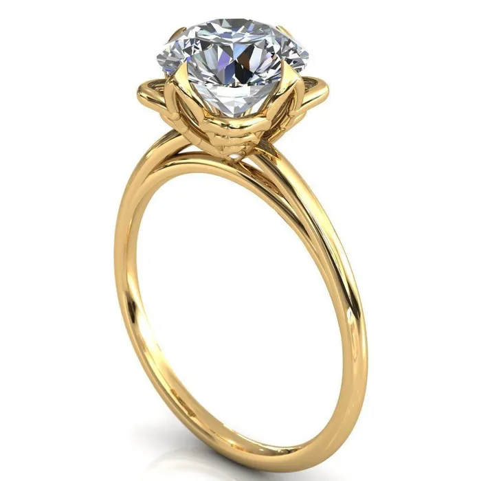 Fire Brilliance Rings Spring Shine Round Center Stone Engagement Ring