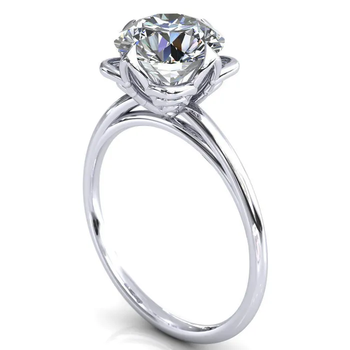 Fire Brilliance Rings Spring Shine Round Center Stone Engagement Ring