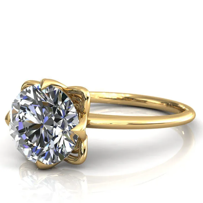 Fire Brilliance Rings Spring Shine Round Center Stone Engagement Ring