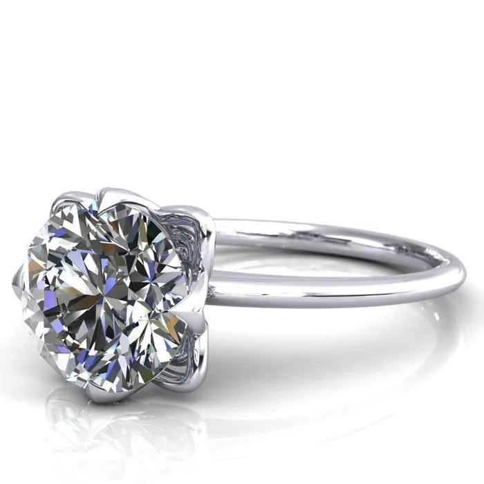 Fire Brilliance Rings Spring Shine Round Center Stone Engagement Ring