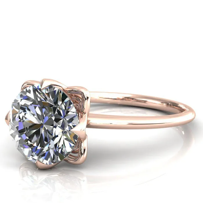 Fire Brilliance Rings Spring Shine Round Center Stone Engagement Ring