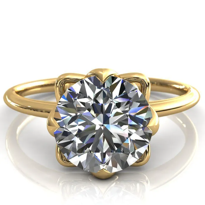 Fire Brilliance Rings Spring Shine Round Center Stone Engagement Ring