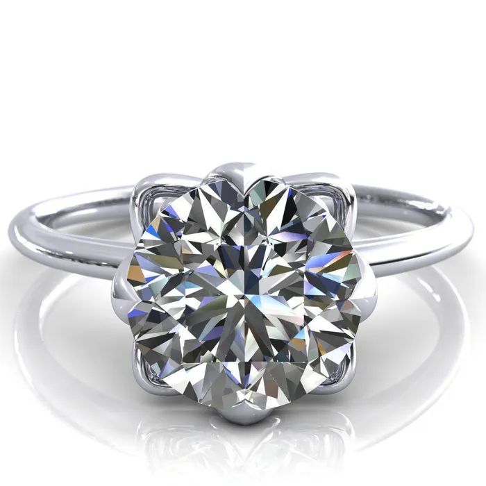 Fire Brilliance Rings Spring Shine Round Center Stone Engagement Ring